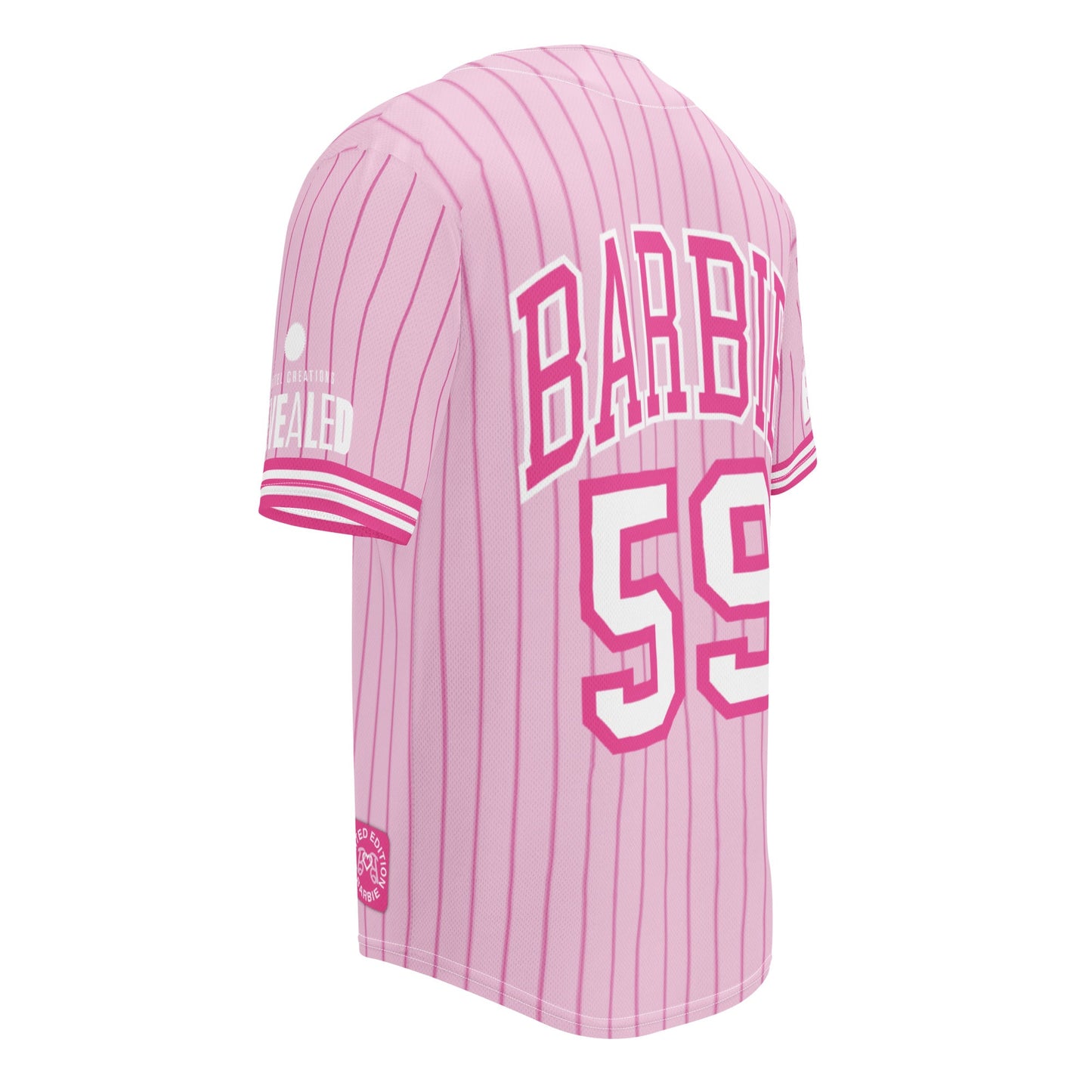 Barbie Pink Striped Baseball Jersey